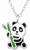 Collier panda et son bambou en argent 925