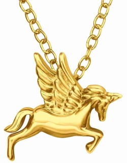 Collier licorne dorée en argent