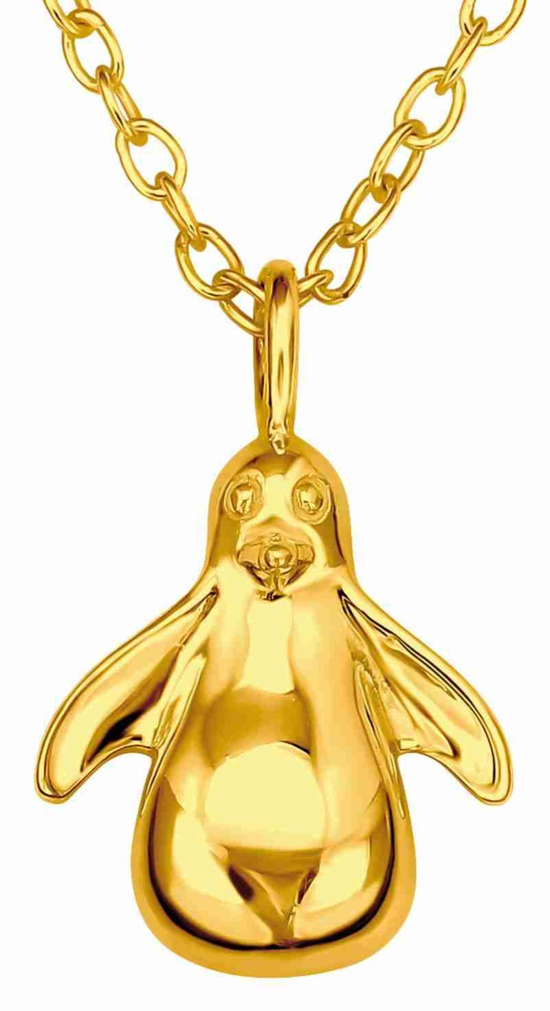 Mon-bijou - H45091 - Collier pingouin doré en argent 925