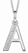 Collier lettre zirconium en argent 925