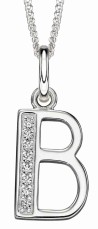 Collier lettre zirconium en argent 925