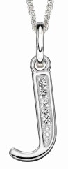 Collier lettre zirconium en argent 925