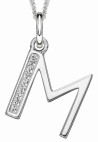 Collier lettre zirconium en argent 925