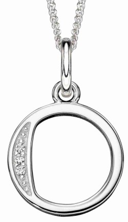 Collier lettre zirconium en argent 925