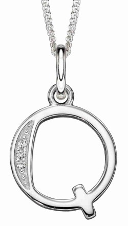 Collier lettre zirconium en argent 925