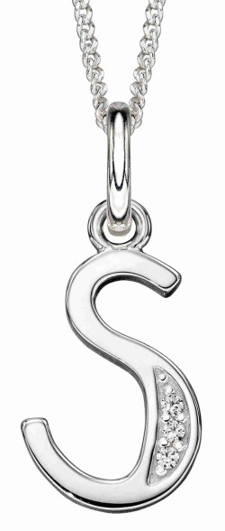 Collier lettre zirconium en argent 925