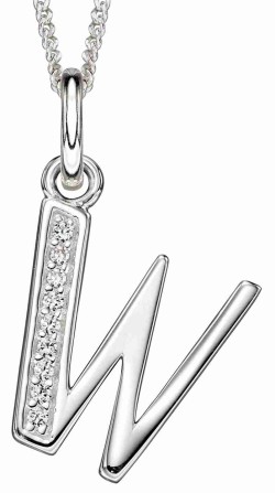 Collier lettre zirconium en argent 925