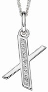 Collier lettre zirconium en argent 925