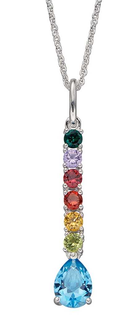 Collier arc en ciel en argent 925