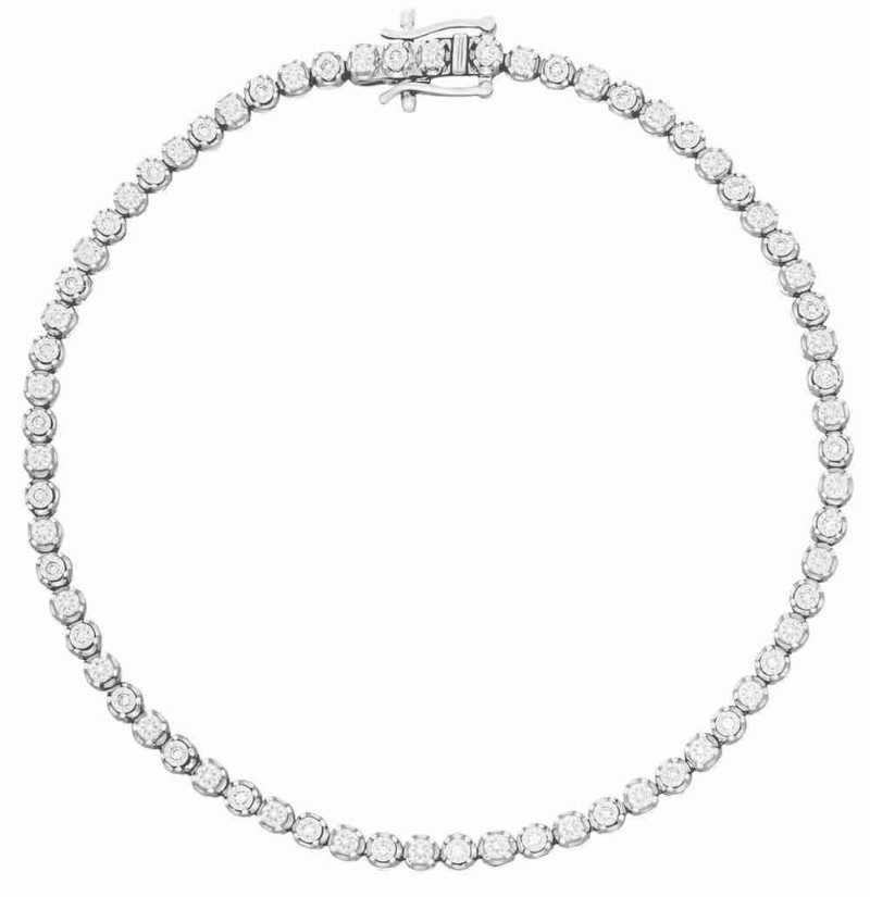 Bracelet diamants en or blanc 375