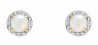 Boucle d'oreille diamants et opale en or blanc 375