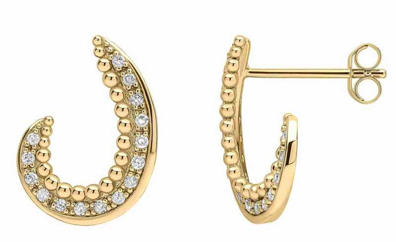 Boucle d'oreille diamants en or 375