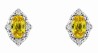 Boucle d'oreille diamant et saphir jaune en or 375