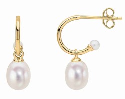 Mon-bijou - D2492 - Boucle d'oreille perle d'eau douce en or 375