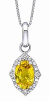 Collier diamants et saphir jaune en or 375