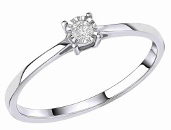 Bague diamants solitaire en or blanc