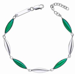 Mon-bijou - D5517 - Bracelet onyx vert en argent 925