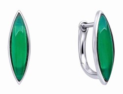 Boucle d'oreille onyx vert en argent 925