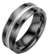 Bague tungstène et acier inoxydable