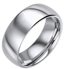 Bague tungstène et acier inoxydable