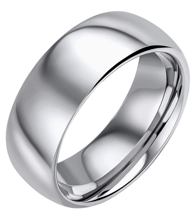 Mon-bijou - D3889 - Bague tungstène et acier inoxydable