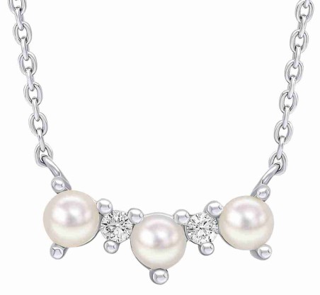 Mon-bijou - D4616A - Collier perle et zirconium en argent 925