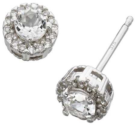 Boucle d'oreille diamant en Or blanc 375/1000