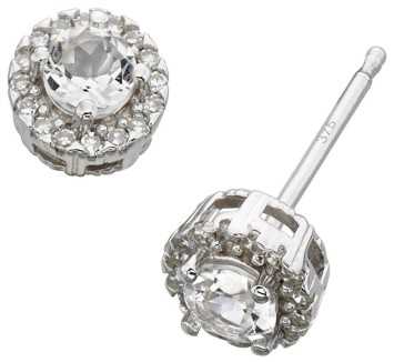 Boucle d'oreille diamant en Or blanc 375