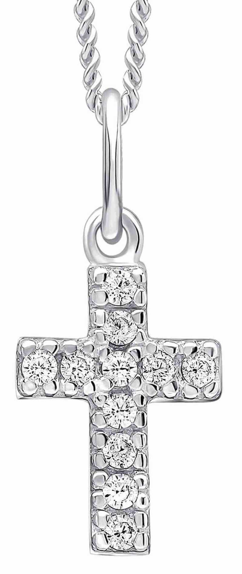 Collier croix zirconium en argent 925