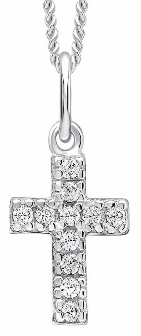 Collier croix zirconium en argent 925