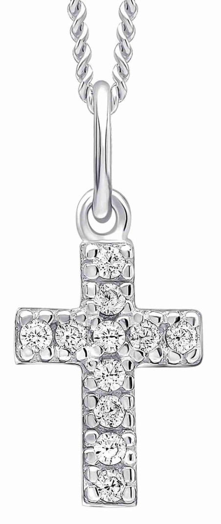 Mon-bijou - D5463A - Collier croix zirconium en argent 925