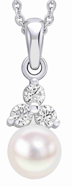 Mon-bijou - D5464A - Collier perle et zirconium en argent 925