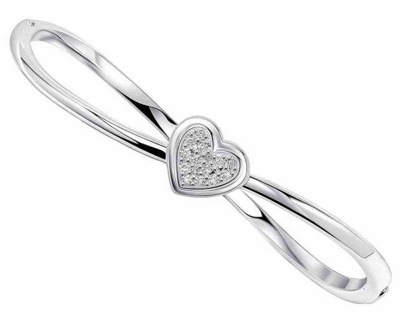 Bracelet cœur zirconium en argent 925