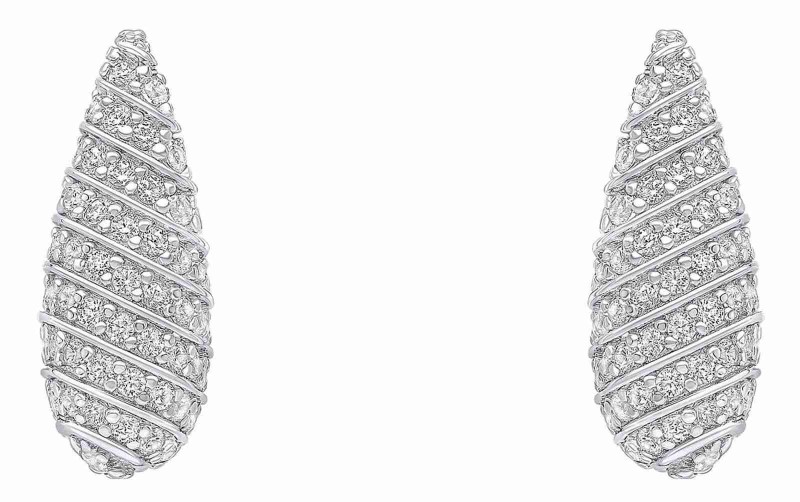 Mon-bijou - D6476 - Boucle d'oreille zirconium en argent 925