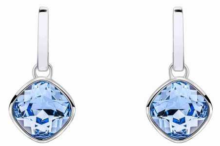 Boucle d'oreille cristal bleu ciel en argent