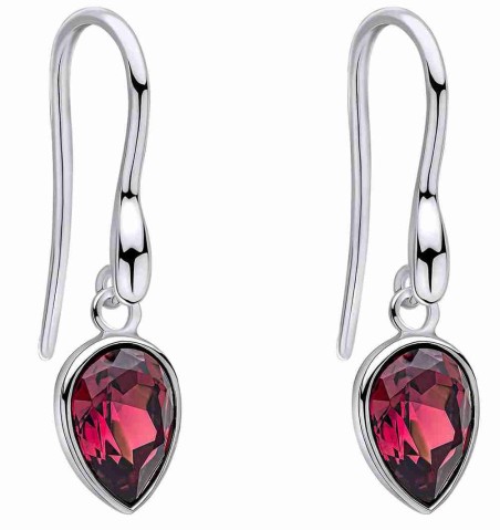 Mon-bijou - D6489 - Boucle d'oreille cristal rose améthyste en argent 925