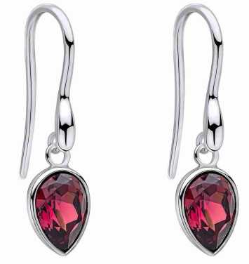 Boucle d'oreille cristal rose améthyste en argent 925