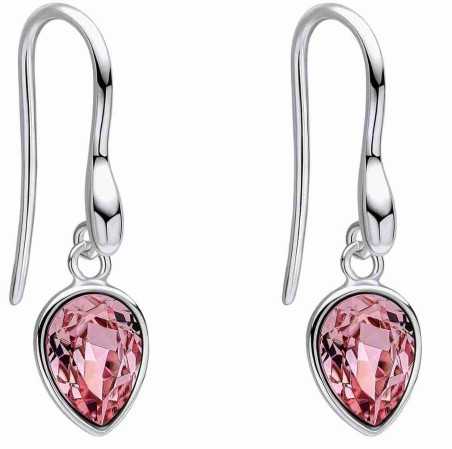 Boucle d'oreille cristal rose en argent 925