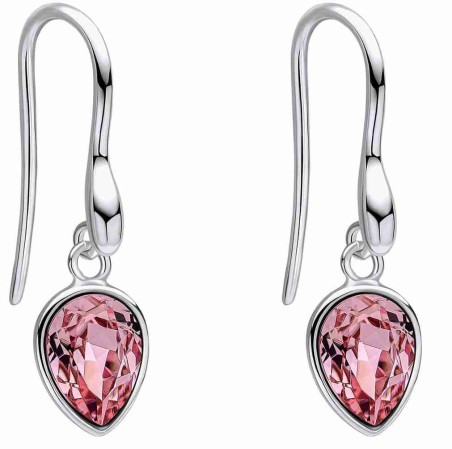 Mon-bijou - D6490 - Boucle d'oreille cristal rose en argent 925