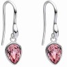 Boucle d'oreille cristal rose en argent 925