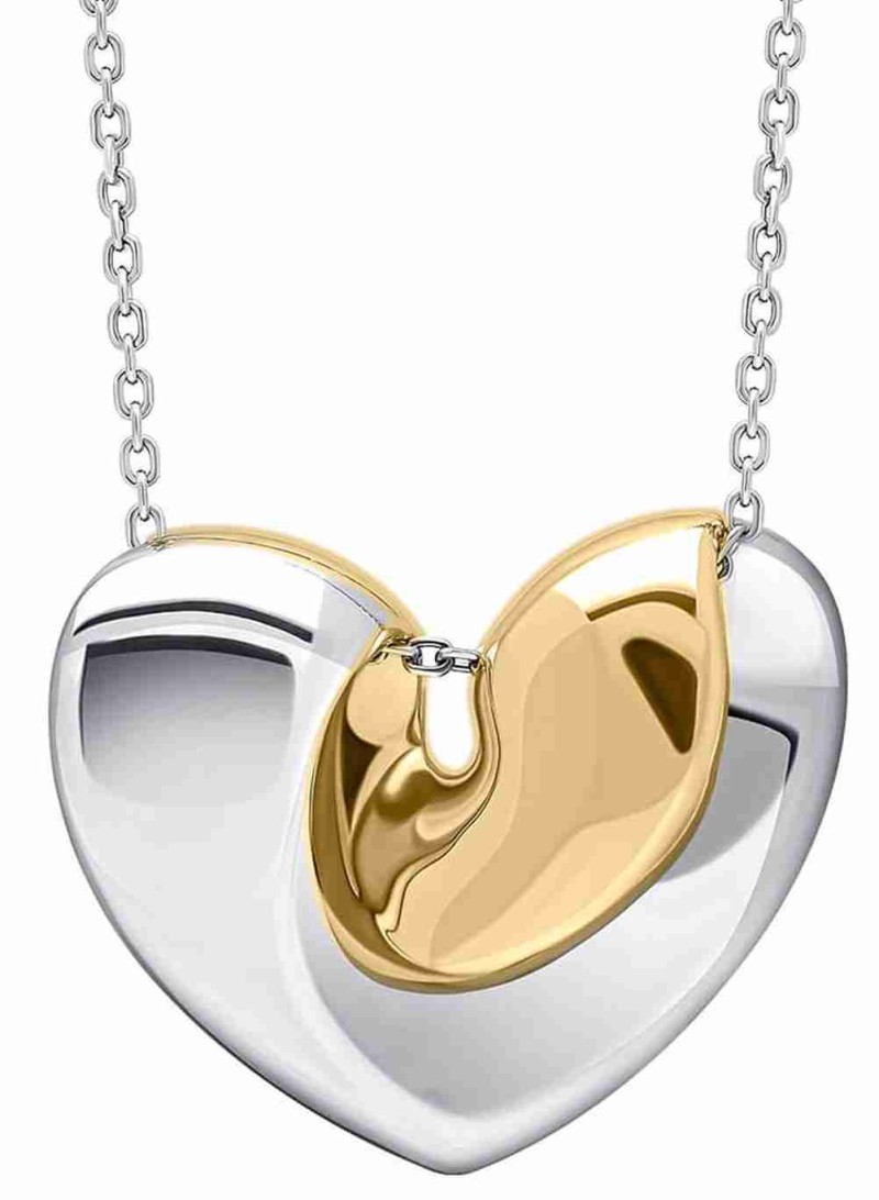 Mon-bijou - D4609A - Collier coeur plaqué or en argent 925