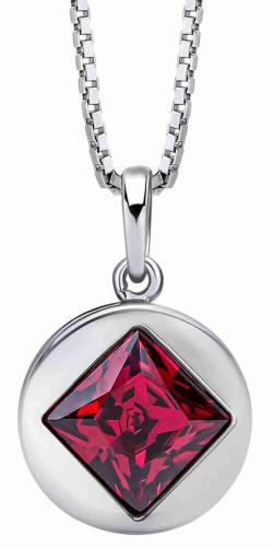 Collier cristal fuchsia en argent 925