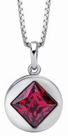 Collier cristal fuchsia en argent 925