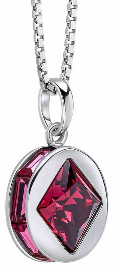 Collier cristal fuchsia en argent 925