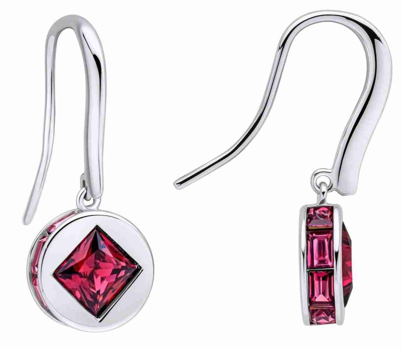 Mon-bijou - D6459 - Boucle d'oreille cristal fuchsia en argent 925