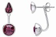 Boucle d'oreille cristal violet en argent 925