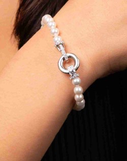 Bracelet perle et zirconium en argent 925