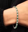 Bracelet zirconium vert et blanc en argent 925