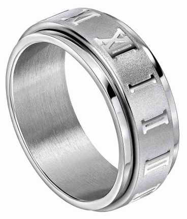 Bague en acier inoxydable aux chiffres romains