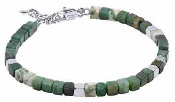 Bracelet jaspe naturel en acier inoxydable